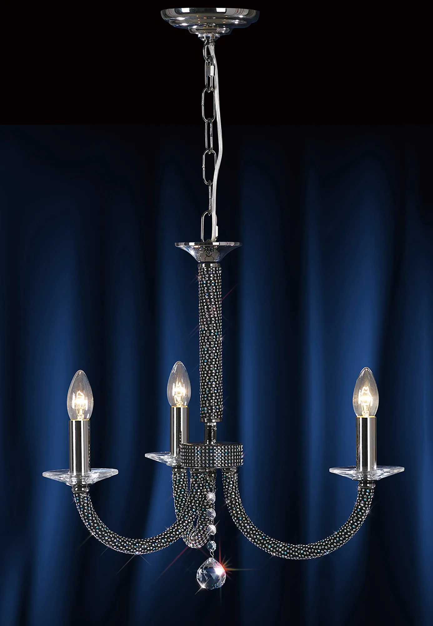 Elena Black Chrome Crystal Ceiling Lights Diyas Multi Arm Crystal Fittings Elena Black Chrome Crystal Ceiling Lights Diyas Multi Arm Crystal Fittings